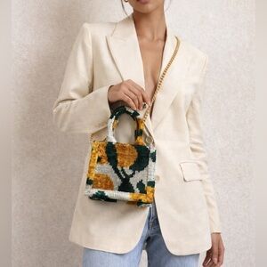 Anthropologie Gold and Green Mini Bag
